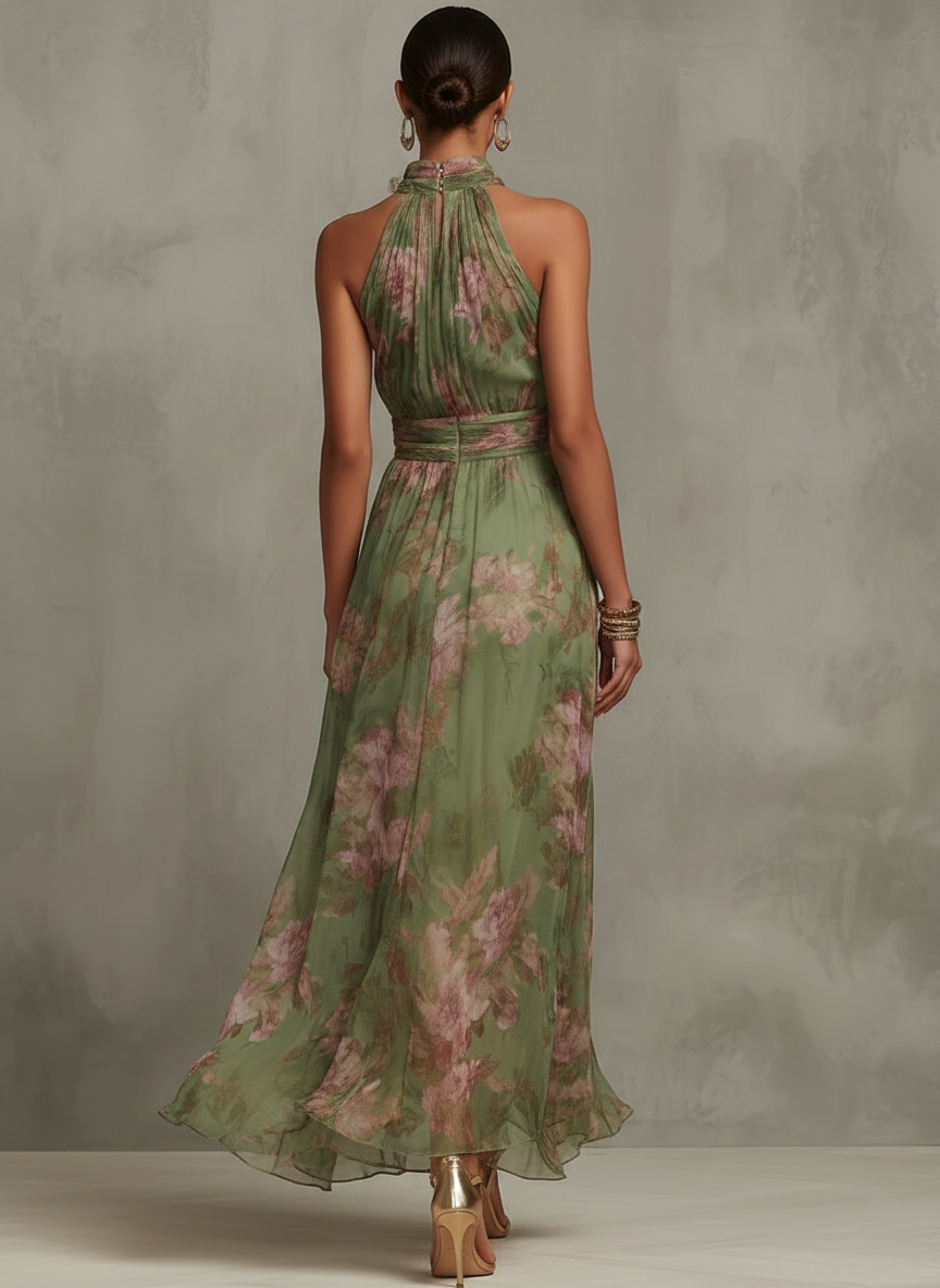 Vestido largo floral fluido Ariana