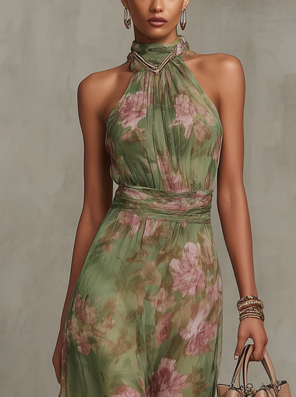 Vestido largo floral fluido Ariana