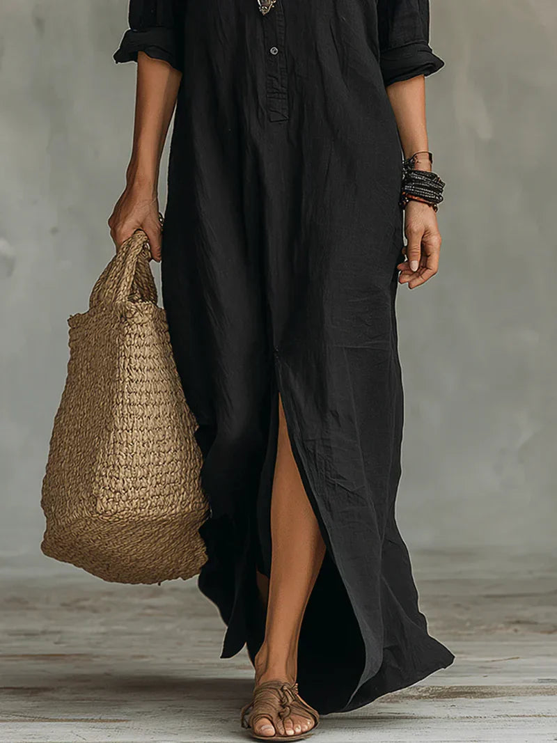 Vestido maxi con botones Daniela