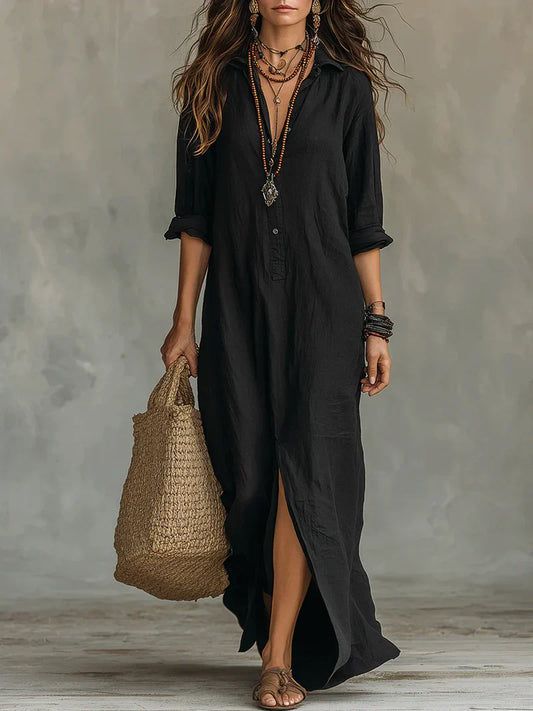 Vestido maxi con botones Daniela