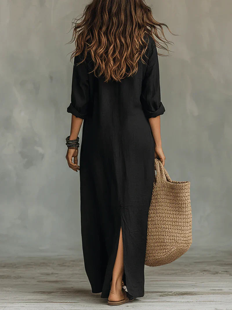 Vestido maxi con botones Daniela