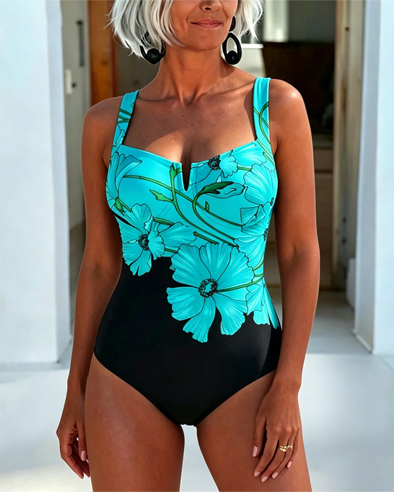 Traje de baño de una pieza cuello cuadrado Itzel