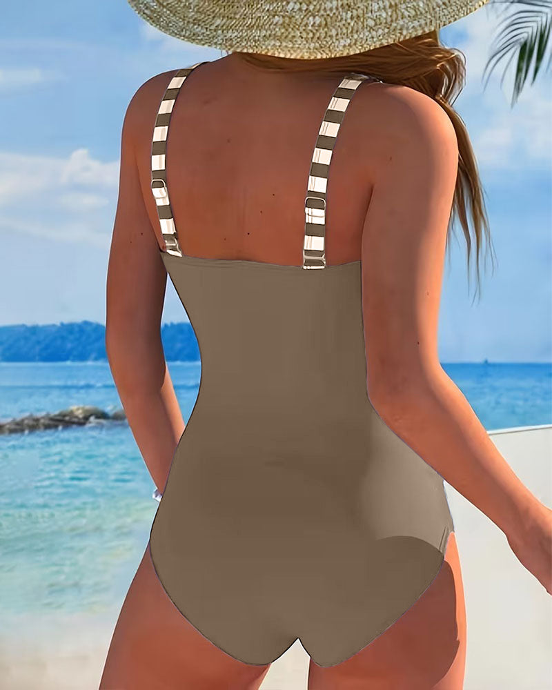 Traje de baño de una pieza de rayas Nayeli