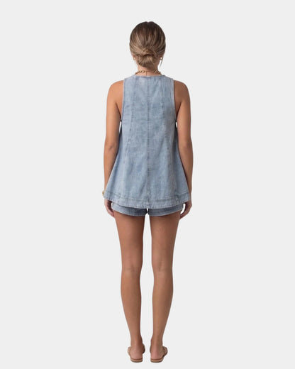 Conjunto de short y blusa de mezclilla Paloma