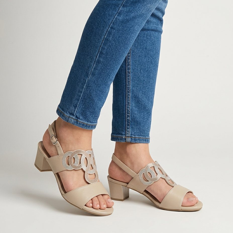 Gea — Sandalias cómodas con tacón para mujer