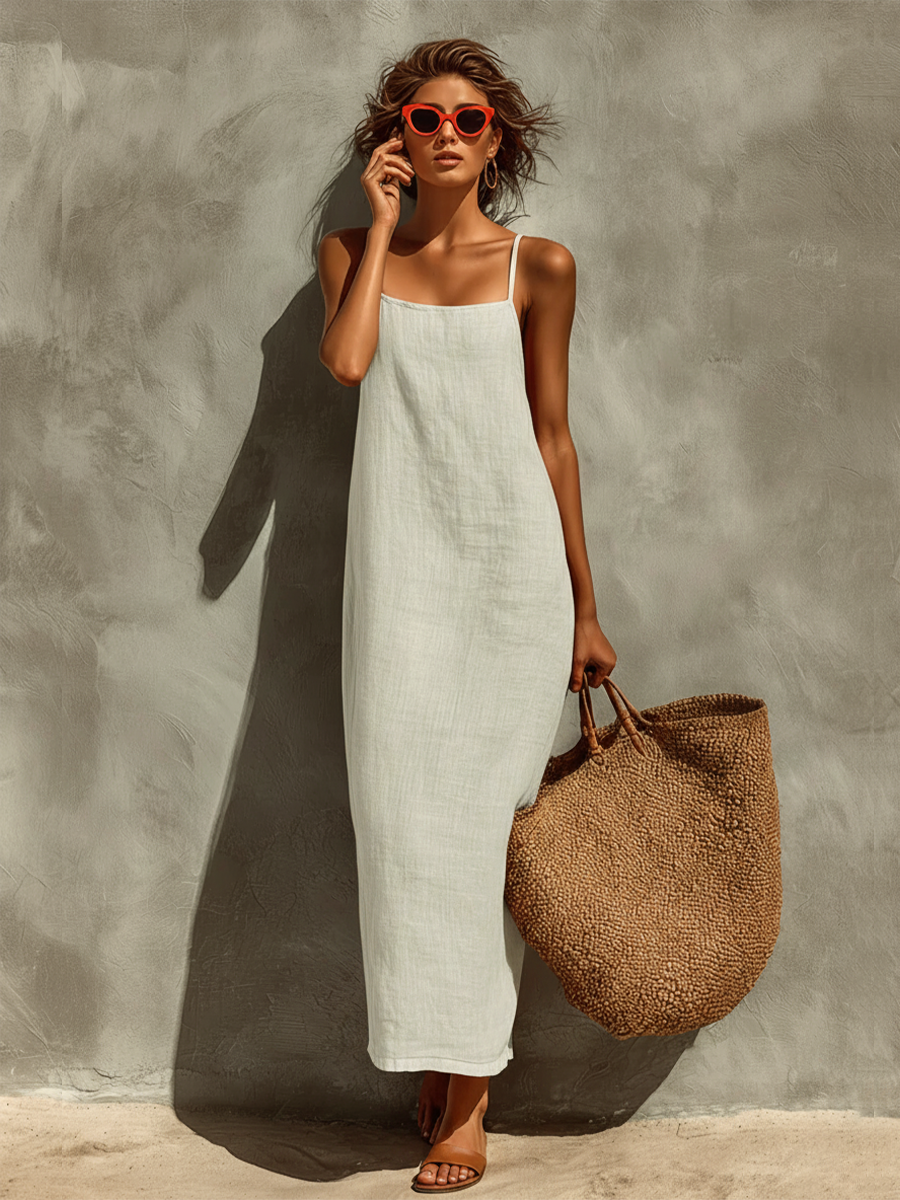 Vestido maxi de algodón boho Fernanda