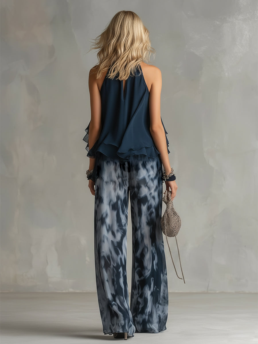 Conjunto de top fluido y pantalón ancho Karla