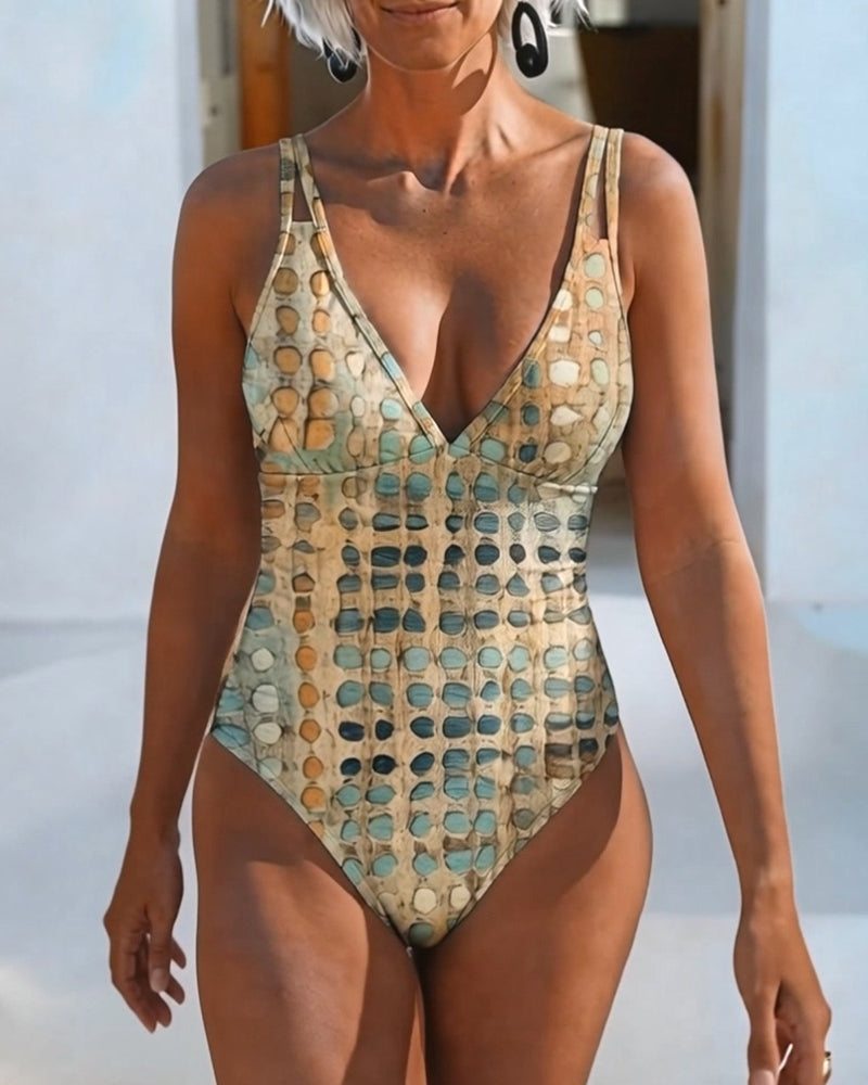 Traje de baño de una pieza de lunares Mireya