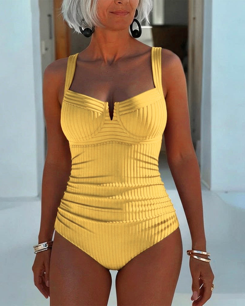 Traje de baño de una pieza escote cuadrado Anahí
