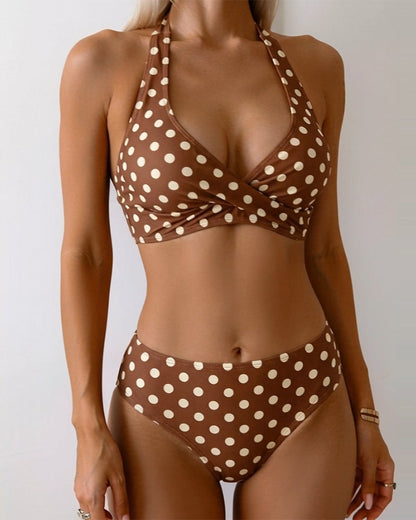 Bikini de lunares con nudo al cuello Brenda
