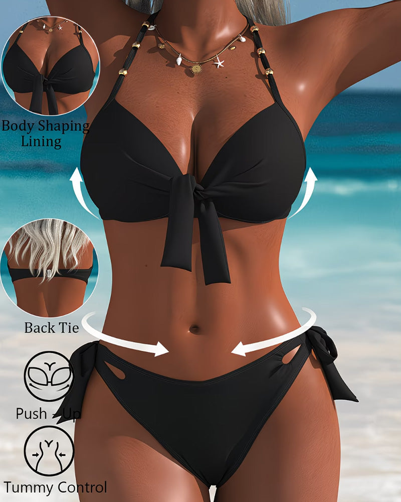 Bikini liso halter Perla
