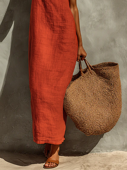 Vestido maxi de algodón boho Fernanda