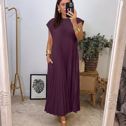 Vestido maxi plisado Regina