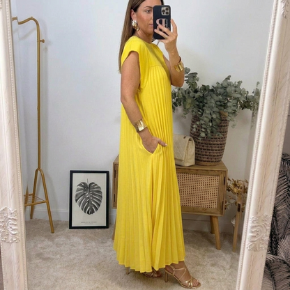 Vestido maxi plisado Regina