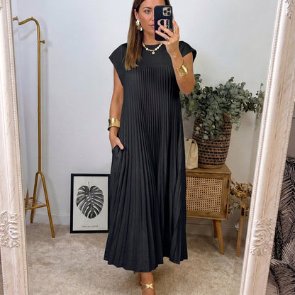 Vestido maxi plisado Regina