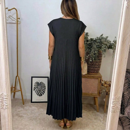 Vestido maxi plisado Regina