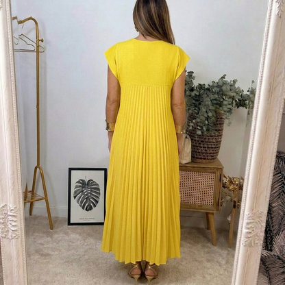 Vestido maxi plisado Regina