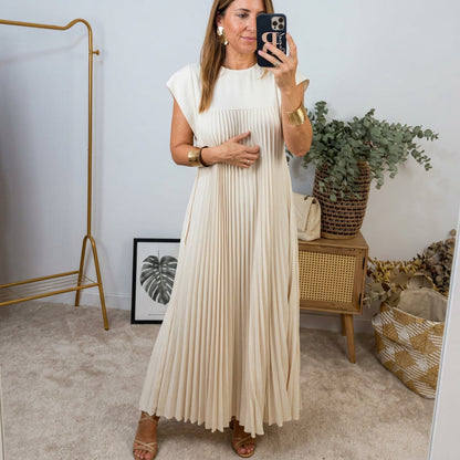 Vestido maxi plisado Regina