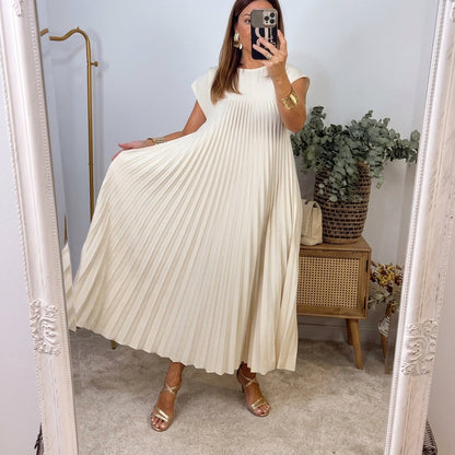 Vestido maxi plisado Regina