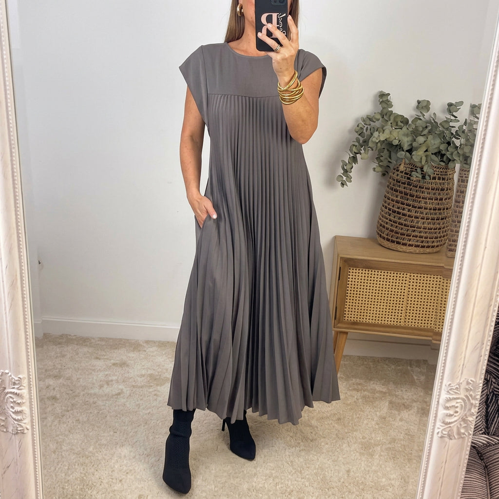 Vestido maxi plisado Regina
