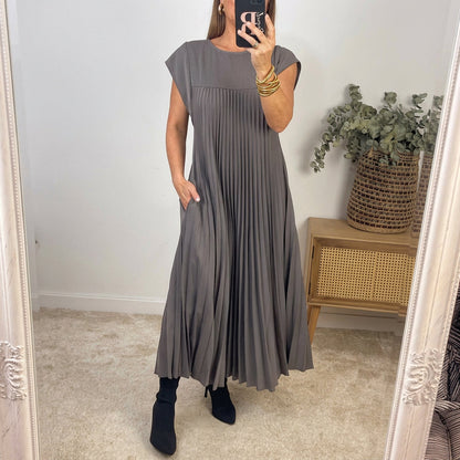 Vestido maxi plisado Regina