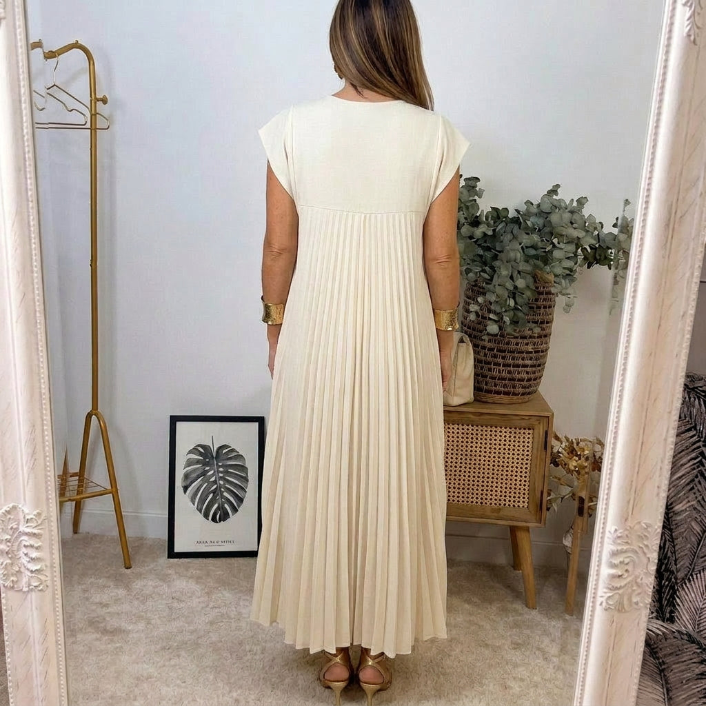 Vestido maxi plisado Regina