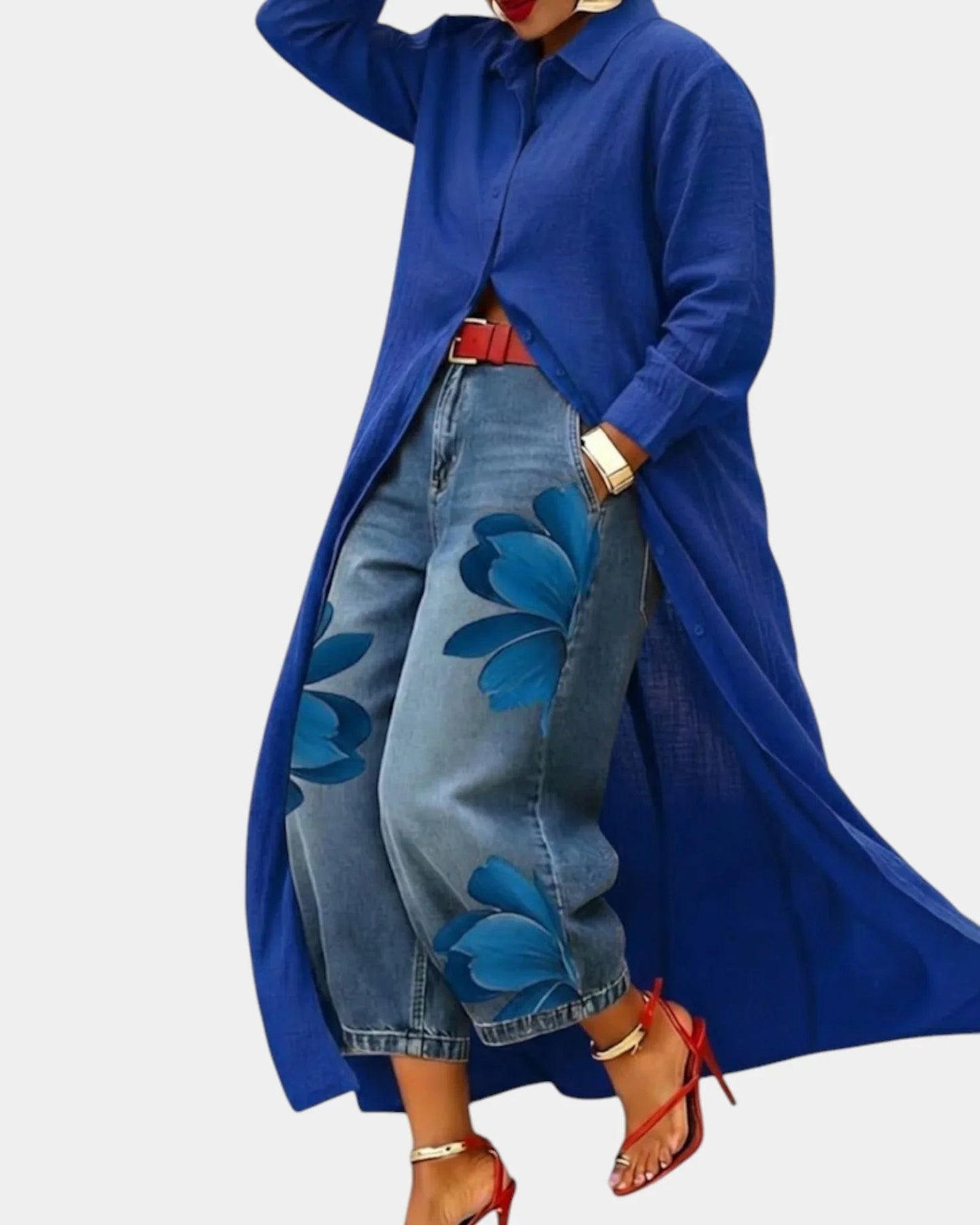 Conjunto de vestido y pantalón de mezclilla Mabel
