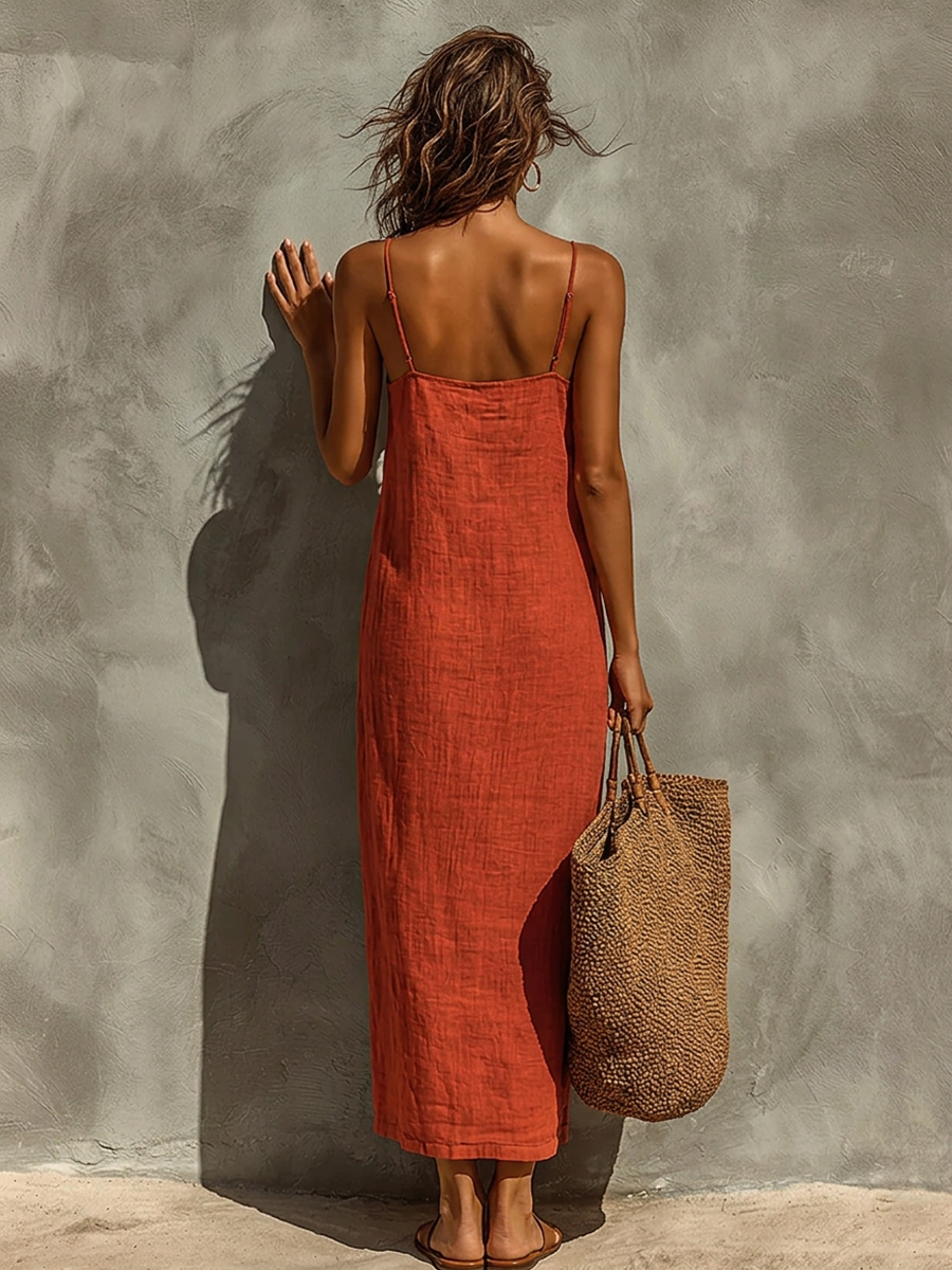 Vestido maxi de algodón boho Fernanda