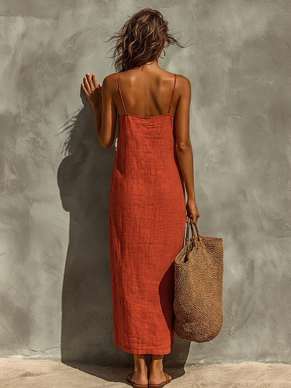 Vestido maxi de algodón boho Fernanda