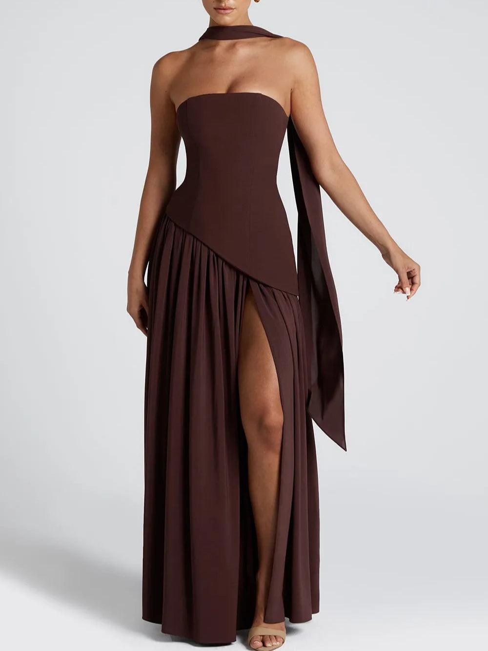 Vestido fluido con abertura Xóchitl