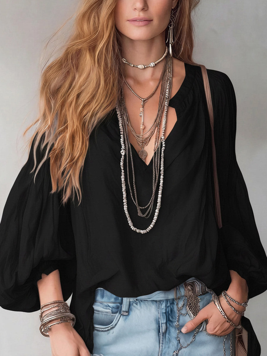 Blusa con escote en V Frida
