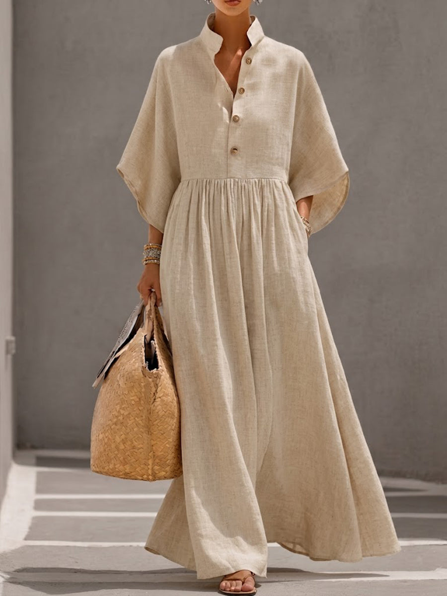 Vestido largo de lino Lucia