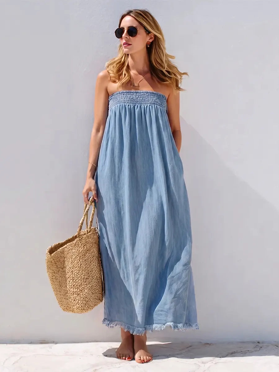 Vestido largo de mezclilla Marbella