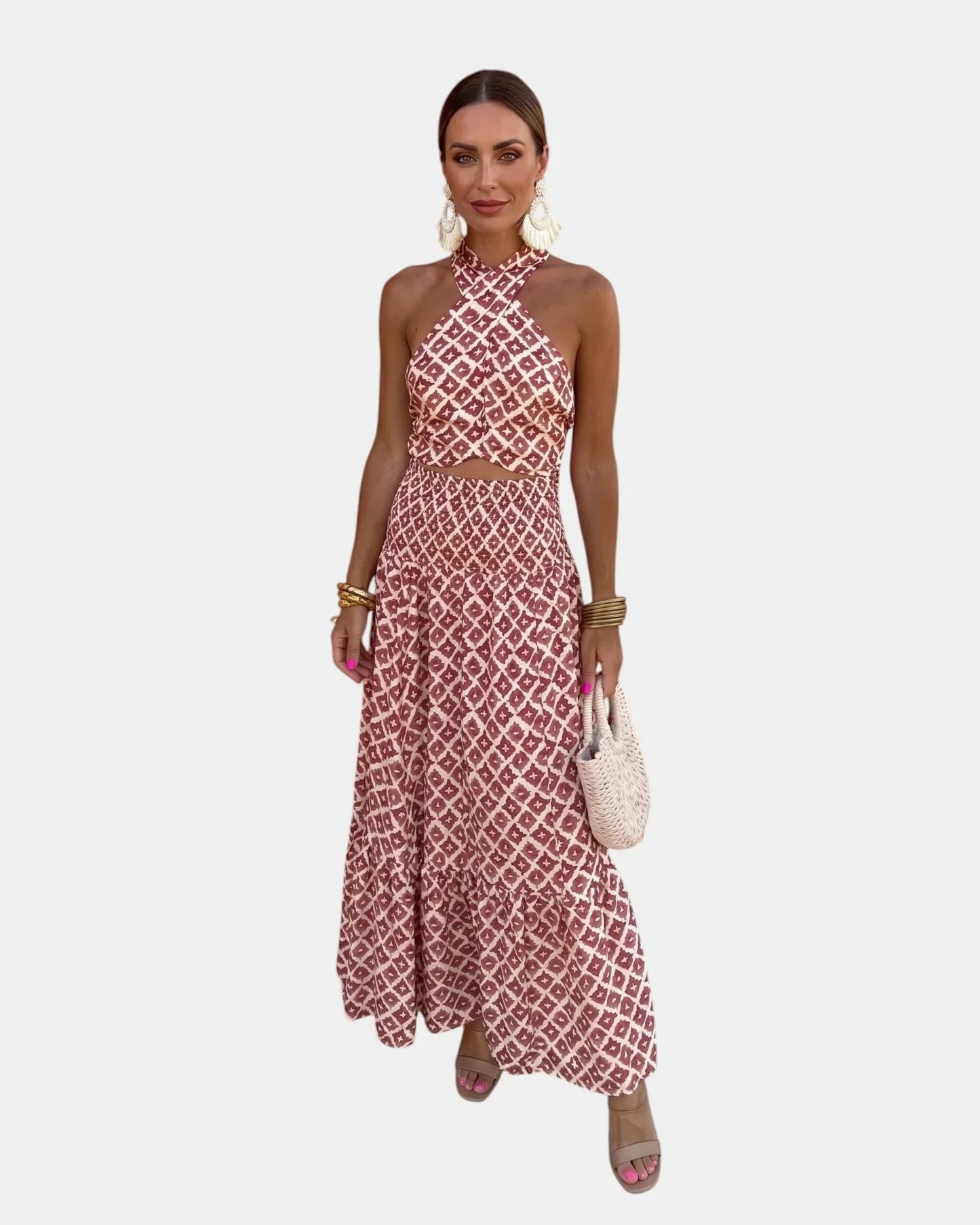 Conjunto elegante de hombros descubiertos Sofía